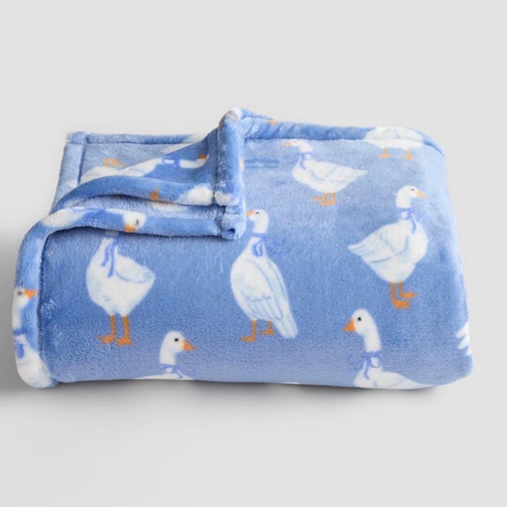 Cozy Blue Goose Geese Print Blanket 60x72